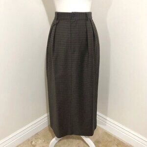 Wilmington Country Store Tan Houndstooth Maxi Skirt Size 10